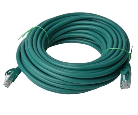 8ware-8W-PL6-15GRN-8Ware CAT6 Cable 15m - Green Premium RJ45 Ethernet Network LAN UTP Patch Cord 26AWG CU Jacket