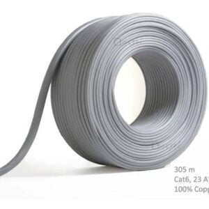 8ware-CB-CAT6-305-Network Cable Cat6 305m Roll Un-shielded twisted pair UTP 23AWG PVC solid pure 0.56mm copper wire Grey