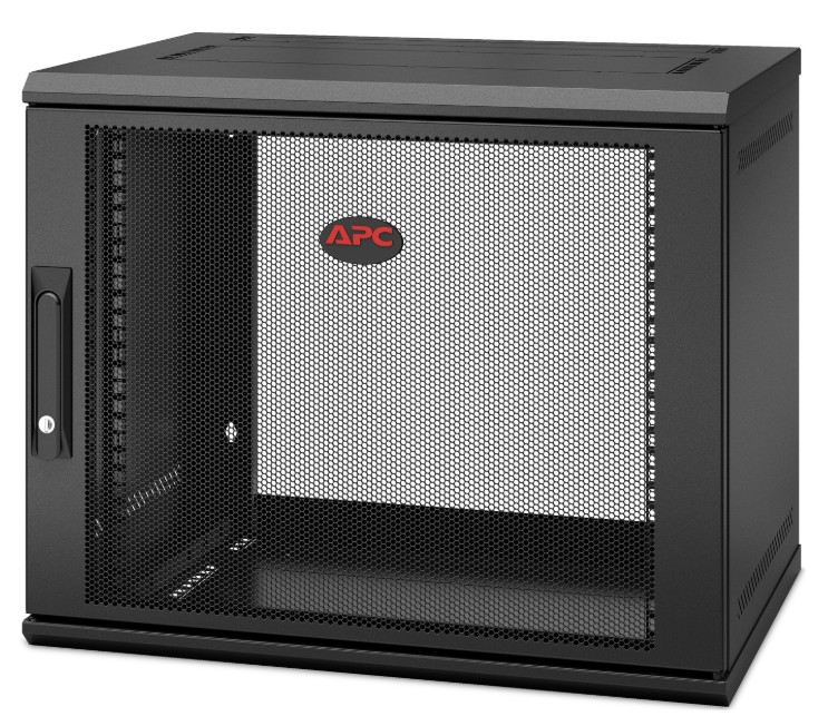 APC-AR109SH4-APC NetShelter 9U Wallmount Rack Enclosure Cabinet Single Hinged Switch Depth