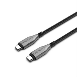 Cygnett-CY4674PCTYC-Cygnett Armoured Braided USB-C to USB-C (2.0) Cable (1M) - Black (CY4674PCTYC)