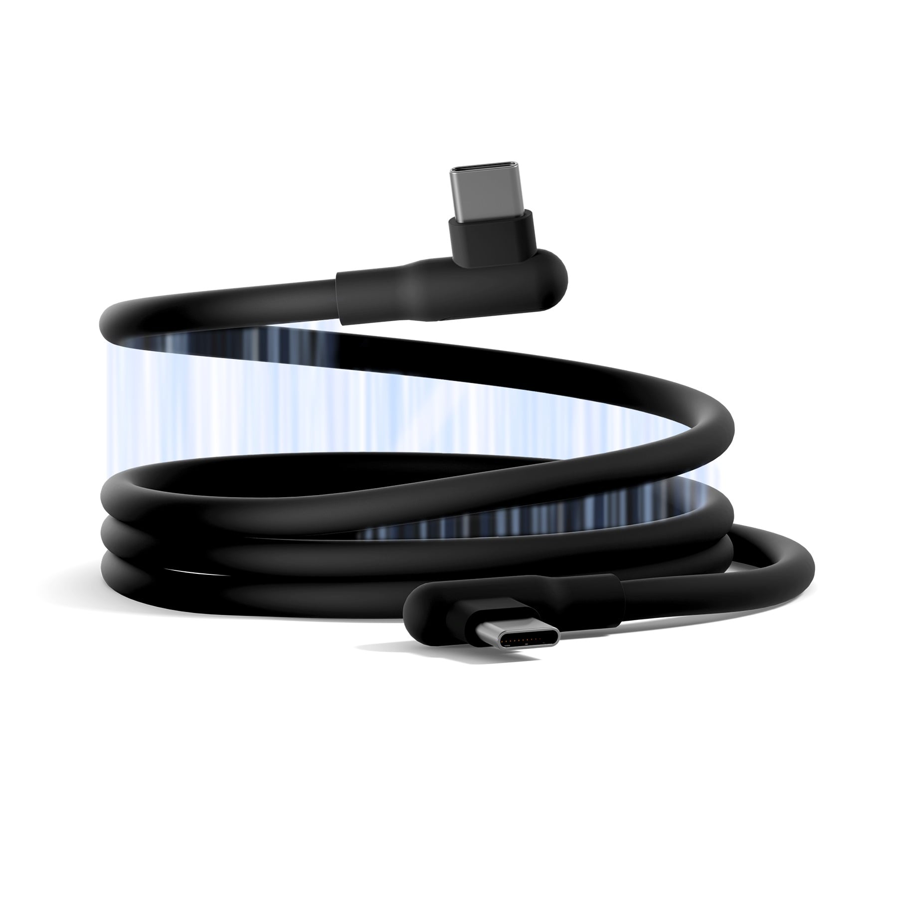 Cygnett-CY5666CCACB-Cygnett DriveSync Right Angled Magnetic Silicone USB-C to USB-C Cable (0.7M) - (CY5666CCACB)