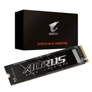 Gigabyte-SSD AG514K2TB M2 2TB-Gigabyte AORUS Gen5 14000 SSD 2TB PCIe5x4 NVMe2.0 M.2 3D TLC LPDDR4 4GB 14500/12700MB/s 80×22×3.5mm MTBF1.6M 11.5W 5yr/1400TBW