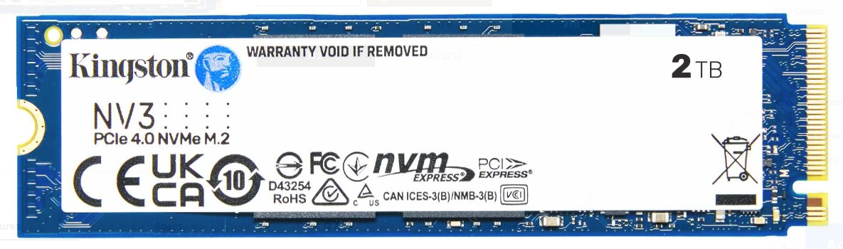 Leader-P-SNV3S/2000G-Kingston SNV3S NV3 2TB PCle 4.0x4 NVMe M.2 2280 Gen4 SSD 6000/5000MB/s 3D HAND compaitible Notebook and SFF 5Y Limited (LS)
