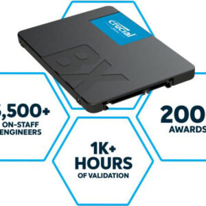 Micron (Crucial)-CT1000BX500SSD1-Crucial BX500 1TB 2.5" SATA3 6Gb/s SSD - 3D NAND 540/500MB/s 7mm 1.5 mil MTBF 3yr wty Acronis True Image Solid State Drive