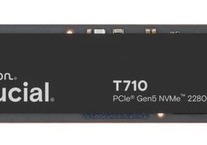 Micron (Crucial)-CT2000T710SSD8-Crucial T710 2TB PCIe Gen5 NVMe 2280 SSD - 14500/13800 MB/s R/W 1200TBW 2.3M IOPs 1.5M hrs MTTF with DirectStorage for Intel  AMD 5yrs