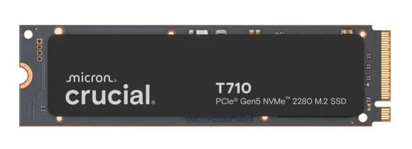 Micron (Crucial)-CT2000T710SSD8-Crucial T710 2TB PCIe Gen5 NVMe 2280 SSD - 14500/13800 MB/s R/W 1200TBW 2.3M IOPs 1.5M hrs MTTF with DirectStorage for Intel  AMD 5yrs