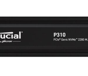 Micron (Crucial)-CT4000P310SSD5-Crucial P310 4TB Gen4 2280 NVMe SSD Heatsink 7100/6000 MB/s R/W 800TBW 1000K/1000K IOPS 1.5M hrs MTTF Full-Drive Encryption M.2 PCIe4 5yrs