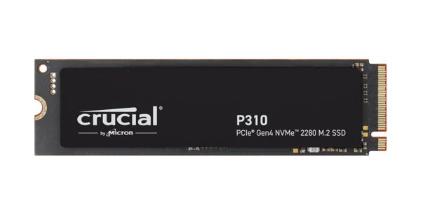 Micron (Crucial)-CT4000P310SSD8-Crucial P310 4TB Gen4 2280 NVMe SSD 7100/6000 MB/s R/W 800TBW 1000K/1000K IOPS 1.5M hrs MTTF Full-Drive Encryption M.2 PCIe4 5yrs ~CT4000P3PSSD8