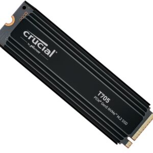Micron (Crucial)-CT4000T705SSD5-Crucial T705 4TB Gen5 NVMe SSD Heatsink - 14100/12600 MB/s R/W 2400TBW 1500K IOPs 1.5M hrs MTTF DirectStorage for Intel 14th Gen  AMD Ryzen 7000