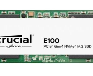 Micron (Crucial)-CT480E100SSD8-Crucial E100 480GB Gen4 NVMe SSD 4700/2500 MB/s R/W 60TBW 350K/460K IOPS 1.5M hrs MTTF M.2 2280 PCIe4 3yrs <500GB ~Crucial P3