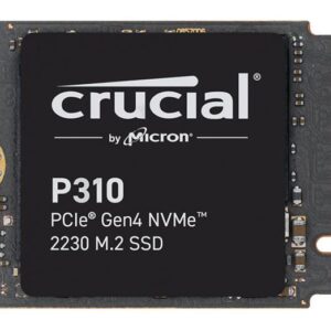 Micron (Crucial)-P-CT1000P310SSD2-Crucial P310 1TB M.2 2230 NVMe SSD 7100/6000 MB/s 1M IOPS 220TBW 2M MTTF for MS Surface Pro Valve Steam Deck Asus Rog Ally Lenovo Legion Go MSI Claw
