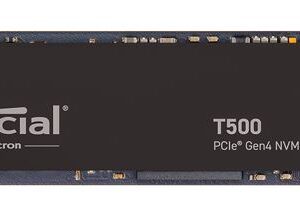 Micron (Crucial)-P-CT1000T500SSD8-P-Crucial T500 1TB Gen4 NVMe SSD - 7300/6800 MB/s R/W 600TBW 1440K IOPs 1.5M hrs MTTF Acronis True Image Adobe Creative Cloud ~CT1000P510SSD8