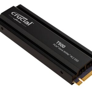 Micron (Crucial)-P-CT2000T500SSD5-P-Crucial T500 2TB Gen4 NVMe SSD Heatsink - 7400/7000 MB/s R/W 1200TBW 1440K IOPs 1.5M hrs MTTF Acronis True Image Creative Cloud PS5 ~MZ-V8P2T0CW