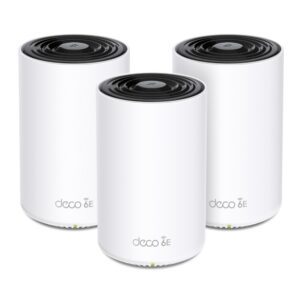 TP-LINK-Deco XE75(3-pack)-TP-Link Deco XE75 AXE5400 Tri-Band Mesh Wi-Fi 6E System(3-pack) 574 Mbps at 2.4 GHz + 2402 Mbps at 5 GHz + 2402 Mbps at 6 GHz