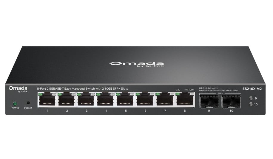 TP-LINK-ES210X-M2-TP-Link ES210X-M2 Omada 8-Port 2.5G Easy Managed Switch with 2 10GE SFP+ Slots