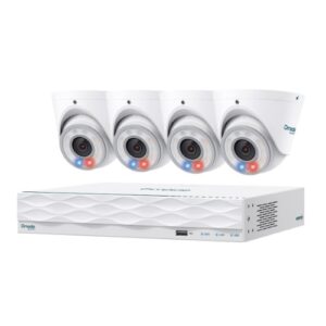 TP-LINK-Omada T8S4-2T-TP-Link Omada T8S4-2T - Omada 8MP Turret PoE Security Camera System with 2TB HDD