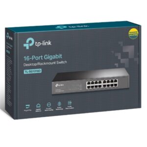TP-LINK-TL-SG1016D-TP-Link TL-SG1016D 16-Port Gigabit Desktop/Rackmount Unmanaged Switch Energy-efficient Supports MAC Plugplay 32Gbps Switching Capacity