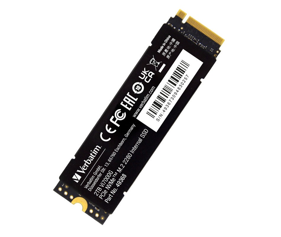 Verbatim-49368-Verbatim 2TB Vi7000 PCIe Gen4 NVMe M.2 2280 Internal SSD 7000MB/s Read 6500MB/s Write