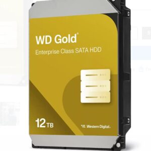 Western Digital-WD122KRYZ-Western Digital Gold 12TB 3.5" Enterprise Class SATA 6 Gb/s HDD 7200 RPM Cache Size 256MB 5-Year Limited Warranty