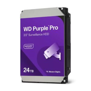 Western Digital-WD241PURP-Western Digital WD Purple™ Pro Surveillance Hard Drive - 24TB 3.5" HDD 7200RPM 512MB SATA 287MB/s 24x7 2.5mil MTBF 5-Year Limited Warranty