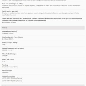 APC | APC Easy UPS 3000VA/2400W Online UPS, Tower Form Factor, 230V/16A Input, 1x IEC C19 6x IEC C13 Outlets, Lead Acid Battery | SRV3KI-E - Image 1