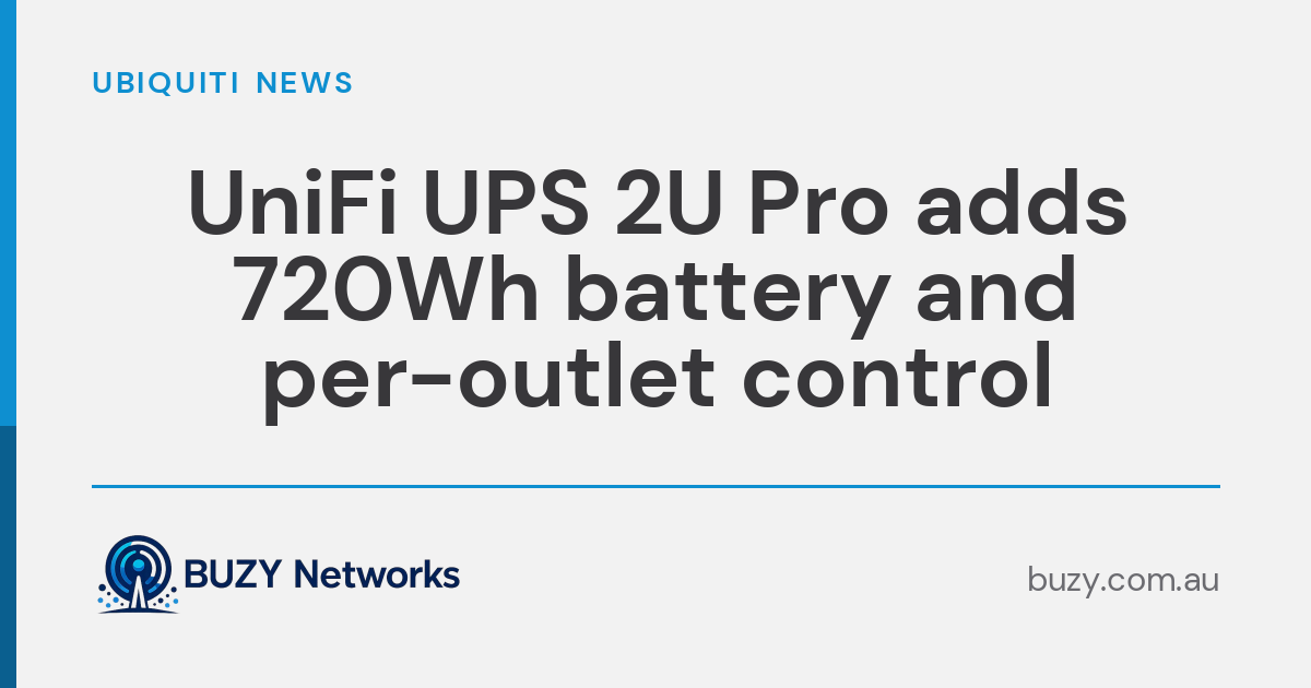 UniFi UPS 2U Pro adds 720Wh battery and per-outlet control