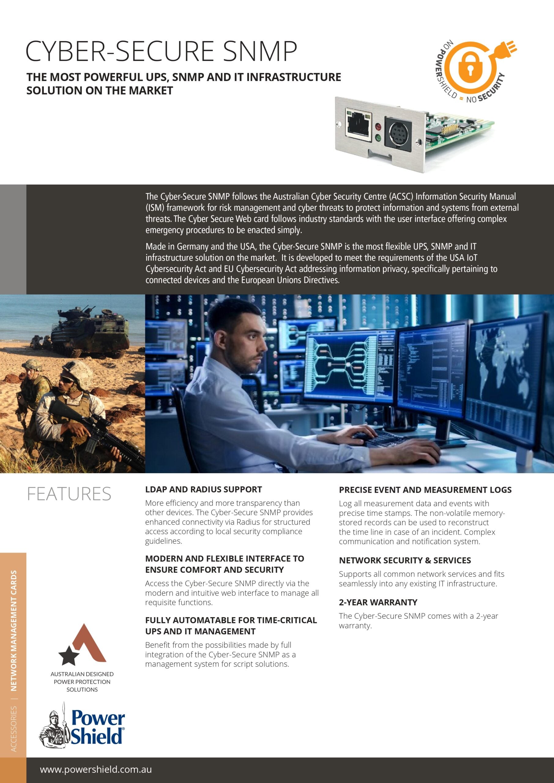 PowerShield | PowerShield Cyber Secure SNMP/Web Card, Mini-Slot, enhances network management and monitoring capabilities for UPS systems | PSCSSNMP - Image 1