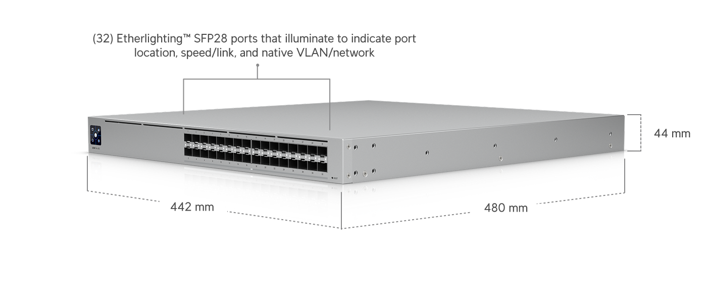 Ubiquiti | Ubiquiti Pro XG Aggregation, Professional-grade 32-port, Layer 3 Etherlighting Switch For High-capacity 25G SFP28 Connections. | USW-Pro-XG-Aggregation - Image 2