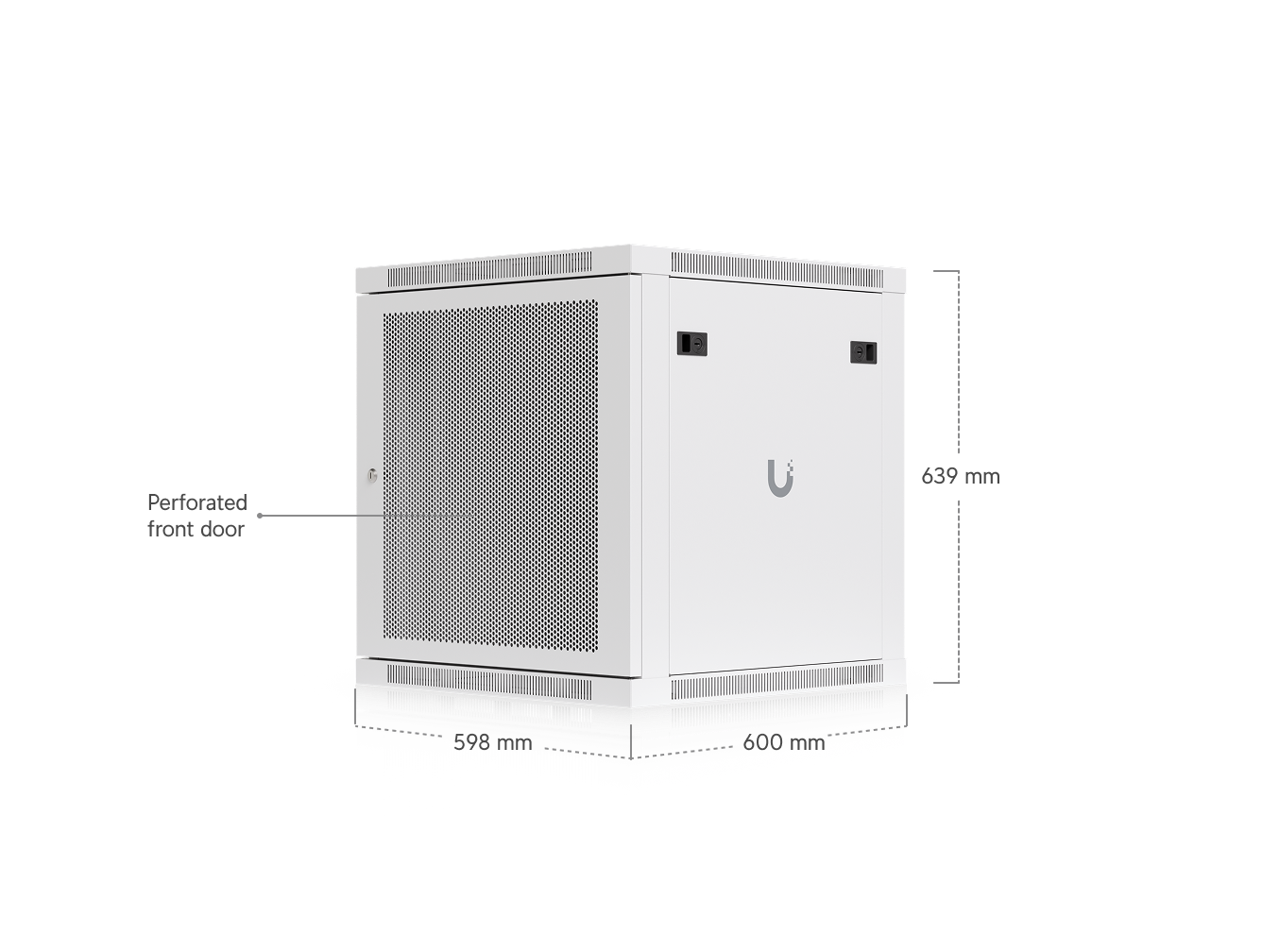 Ubiquiti | Ubiquiti 12U Rack Cabinet,Fully Assembled Wall-Mount Rack,Built-In Fans,Removable Panels, Easy Equipment Access,Space-Efficient Small-Scale Deployment | UACC-Rack-12U-Wall-600-P - Image 1
