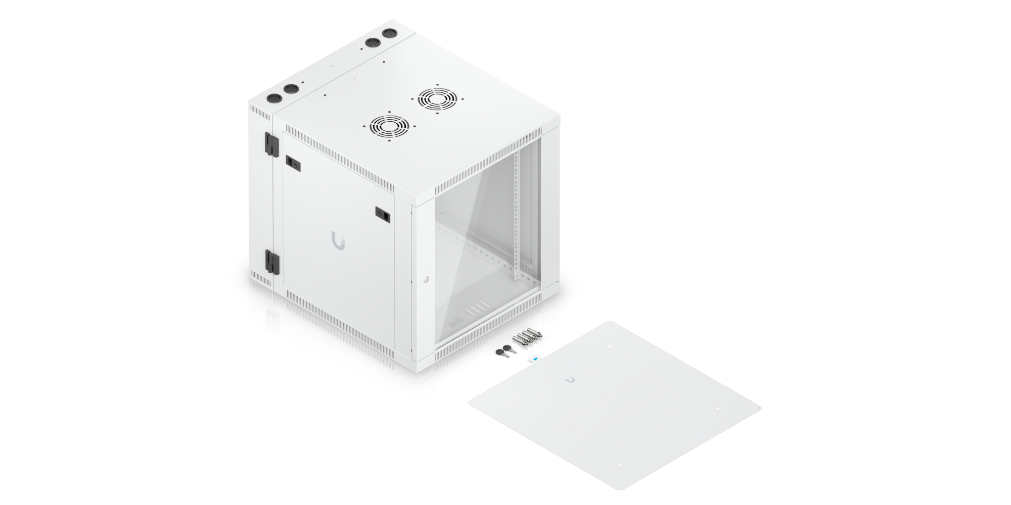 Ubiquiti | Ubiquiti 12U Rack Cabinet,Fully Assembled Wall-Mount Rack,Built-In Fans,Removable Panels, Easy Equipment Access,Space-Efficient Small-Scale Deployment | UACC-Rack-12U-Wall-SW-G - Image 3