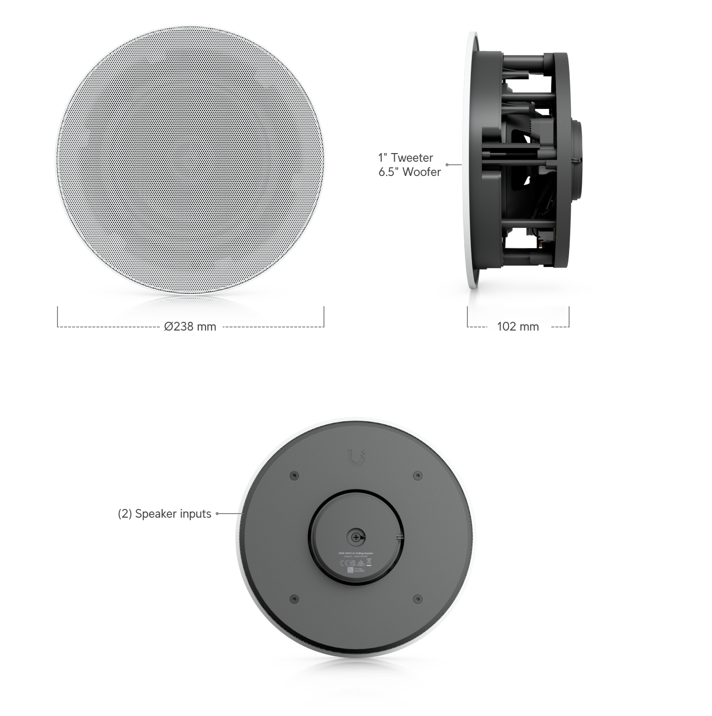 Ubiquiti | Ubiquiti In-Ceiling Speaker, 6.5