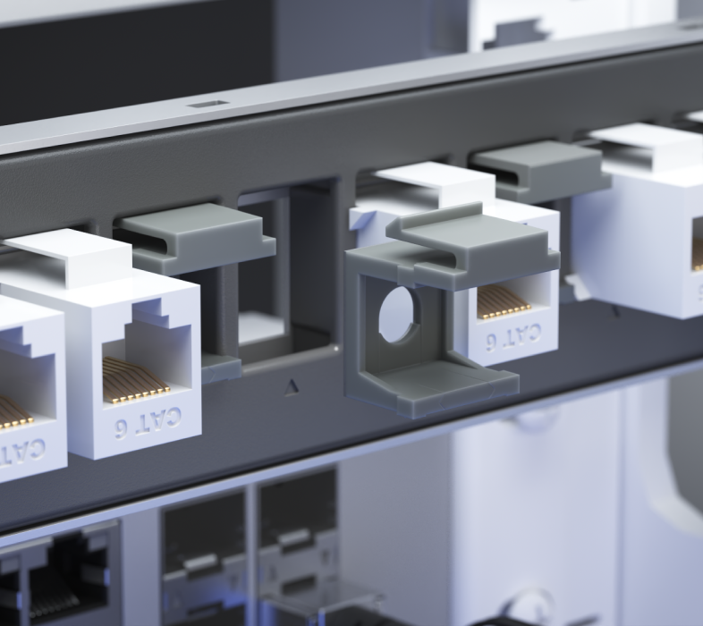 Ubiquiti | Ubiquiti Keystone Blank Insert Pass-Through, 12-Pack,Cover Unused Ports On Blank Keystone Patch Panel, Clean Aesthetic Appearance | UACC-Keystone-Blank-Insert-TH - Image 2