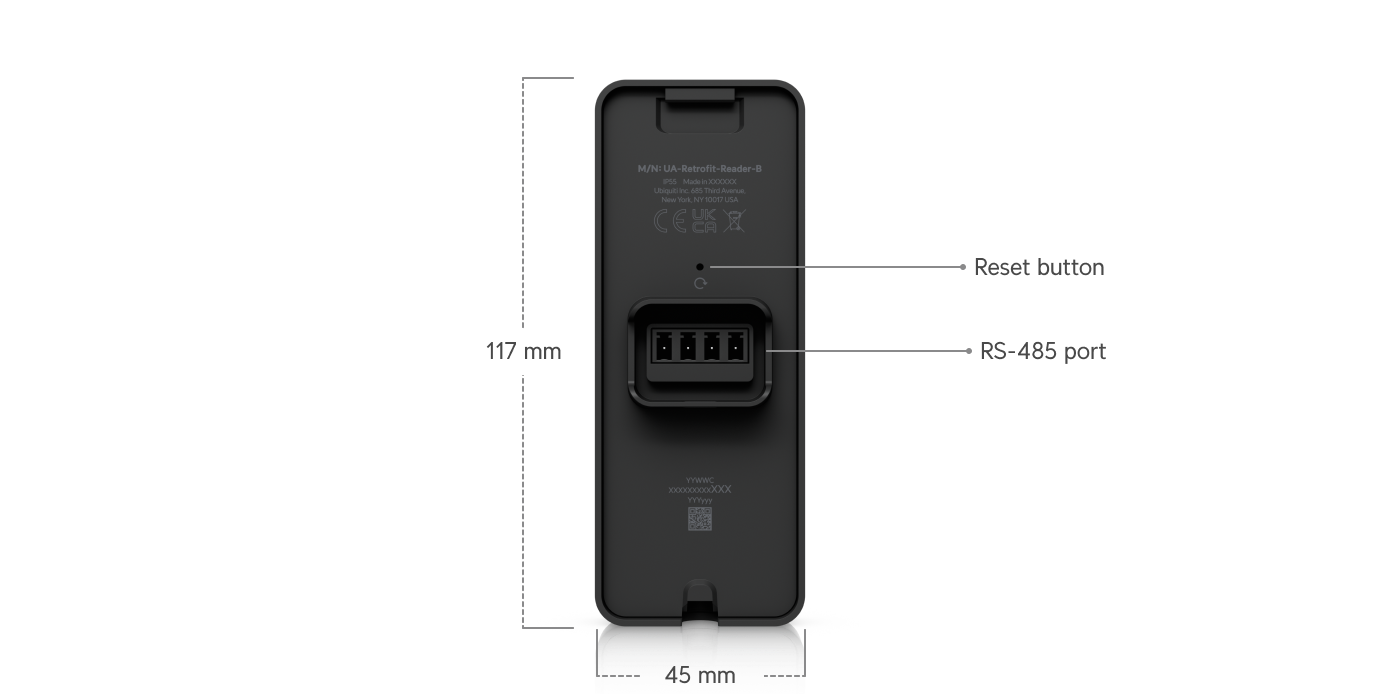Ubiquiti | Ubiquiti Retrofit Reader,Black,Indoor/Outdoor OSDP Reader, NFC Card, Touch Pass,For UniFi Retrofit Hub Using Existing Cabling *Avail for Deal Reg* | UA-Retrofit-Reader-B - Image 2