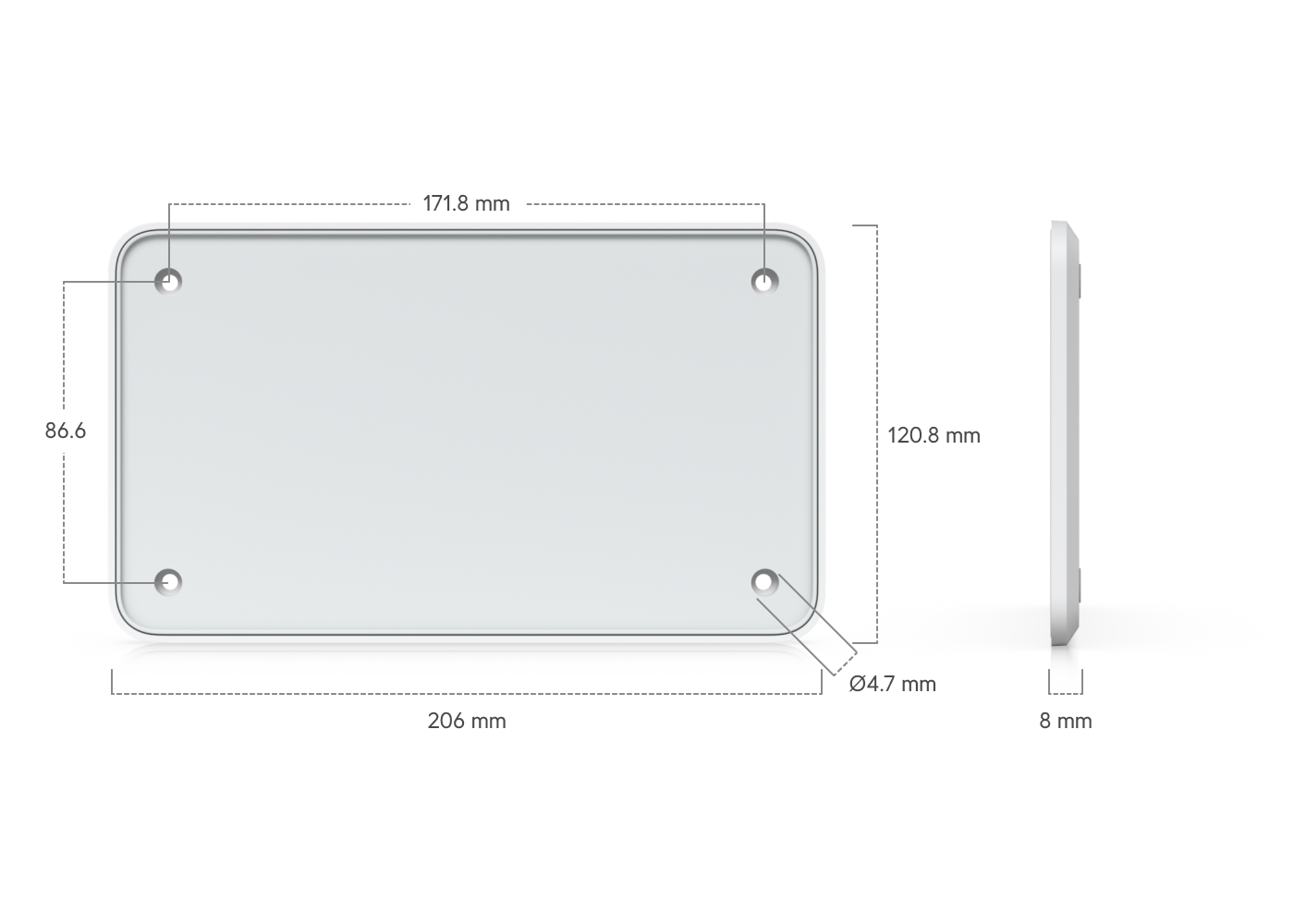 Ubiquiti | Ubiquiti Floating Mount, Sleek Magnetic Wall Mount, Cloud Gateway Fiber, Gateway Fiber. | UACC-FM-23cm - Image 1