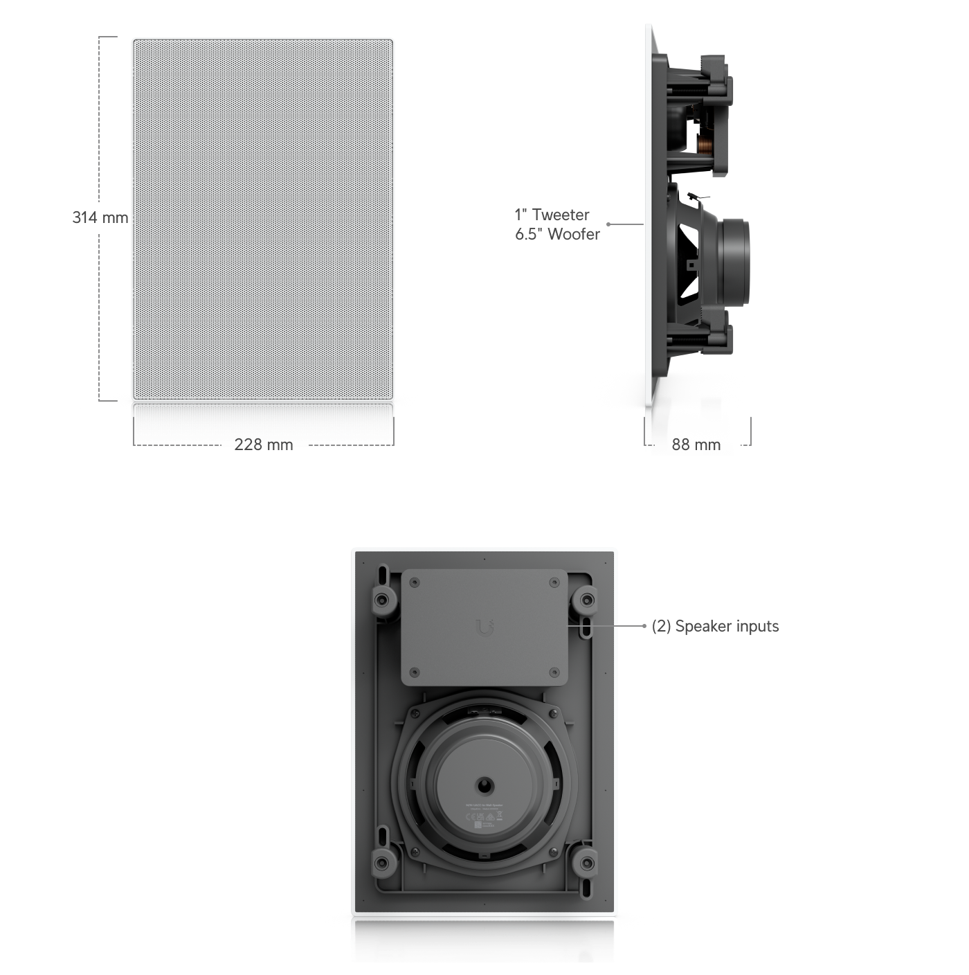 Ubiquiti | Ubiquiti In-Wall Speaker, 6.5