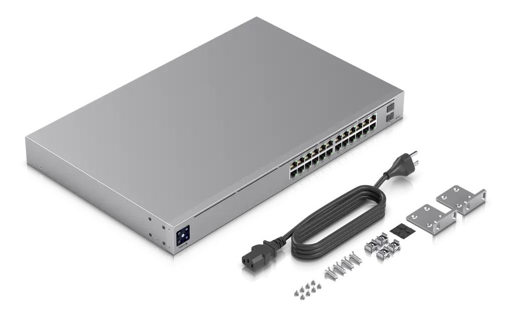 Ubiquiti | Ubiquiti UniFi 24 port Managed Gigabit Layer2  Layer3 Switch, Auto-sensing 802.3at PoE+  802.3bt PoE, SFP+, Touch Display - 400W GEN2, | USW-PRO-24-POE - Image 2