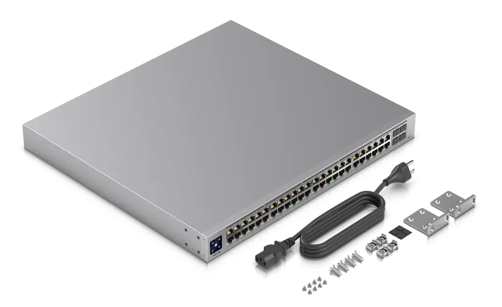 Ubiquiti | Ubiquiti UniFi 48-port Managed Gigabit Layer2  Layer3 Switch, Auto-sensing 802.3at PoE+  802.3bt PoE, SFP+, Touch Display,  600W GEN2, | USW-Pro-48-POE - Image 2