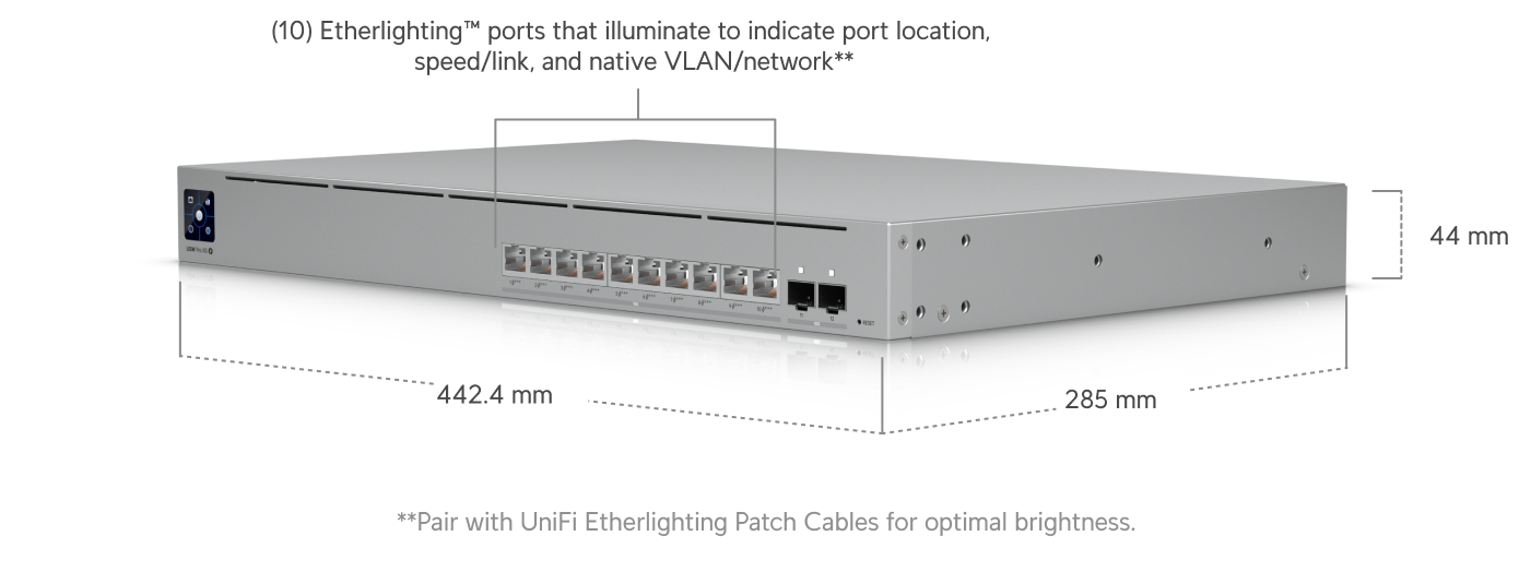 Ubiquiti | Ubiquiti Pro XG 10 PoE, 1U,Professional-grade 10-port, Layer 3 Etherlighting PoE+++ Switch,(10) 10 GbE and (2) 10G SFP+ Ports, | USW-Pro-XG-10-PoE - Image 2