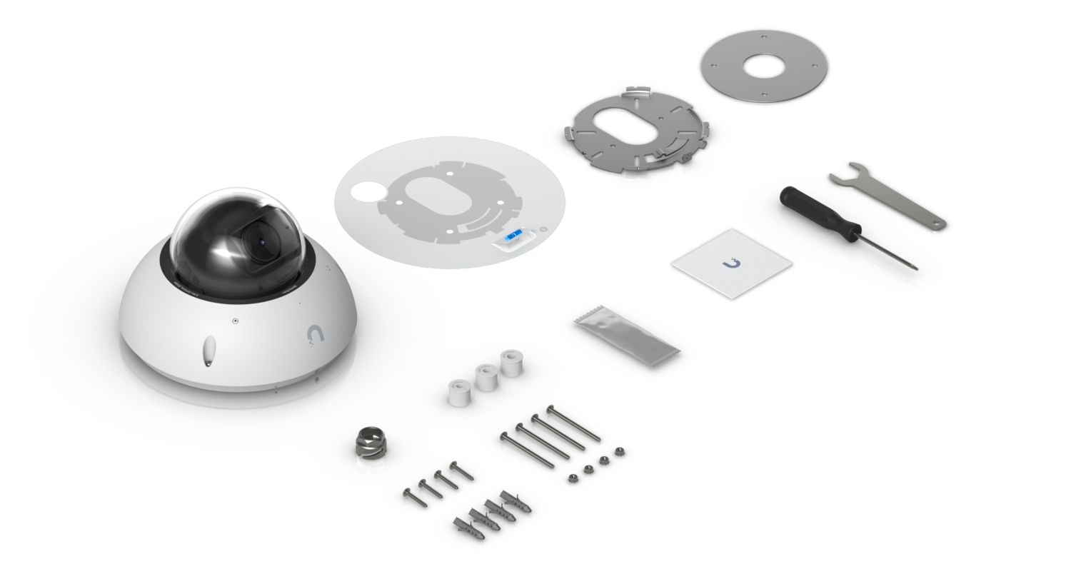 Ubiquiti | Ubiquiti G6 Pro Dome, White,All-Weather Vandal-Proof 4K PoE+, Multi-TOPS AI,2.36x Optic Zoom, 1/1.2