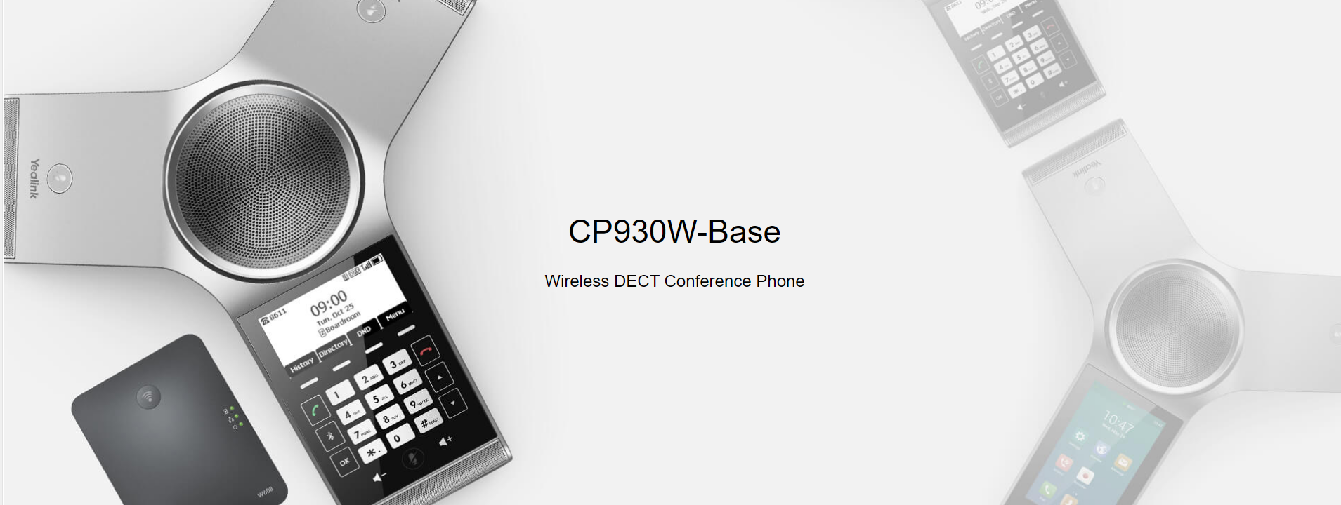 Yealink | Yealink CP930W Wireless DECT Conference Phone,Huddle Room With Up to 6 People,Noise Proof Technology,Voice Pickup,Hybrid UC Meeting,Touch Keyboard | CP930W - Image 1