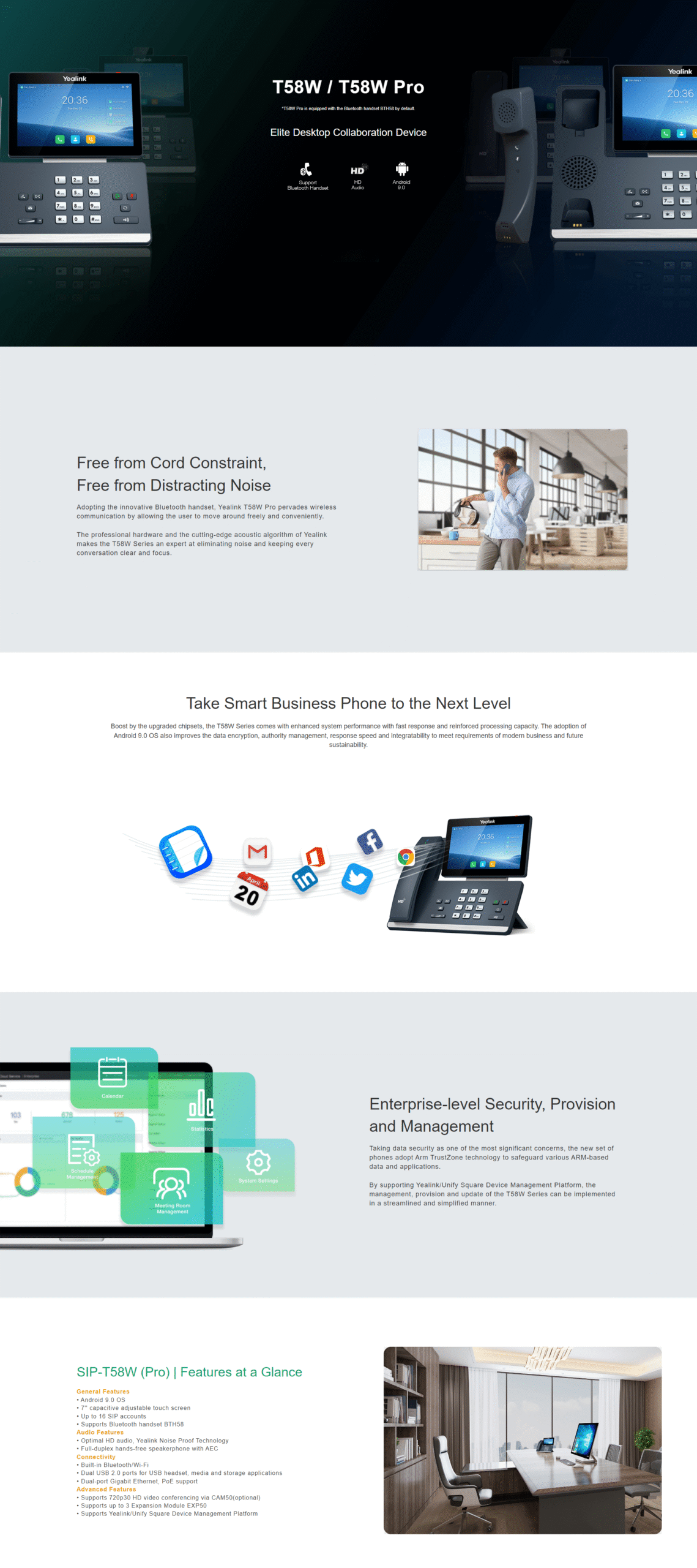 Yealink | Yealink T58W 16 Line IP HD Android Phone, 7