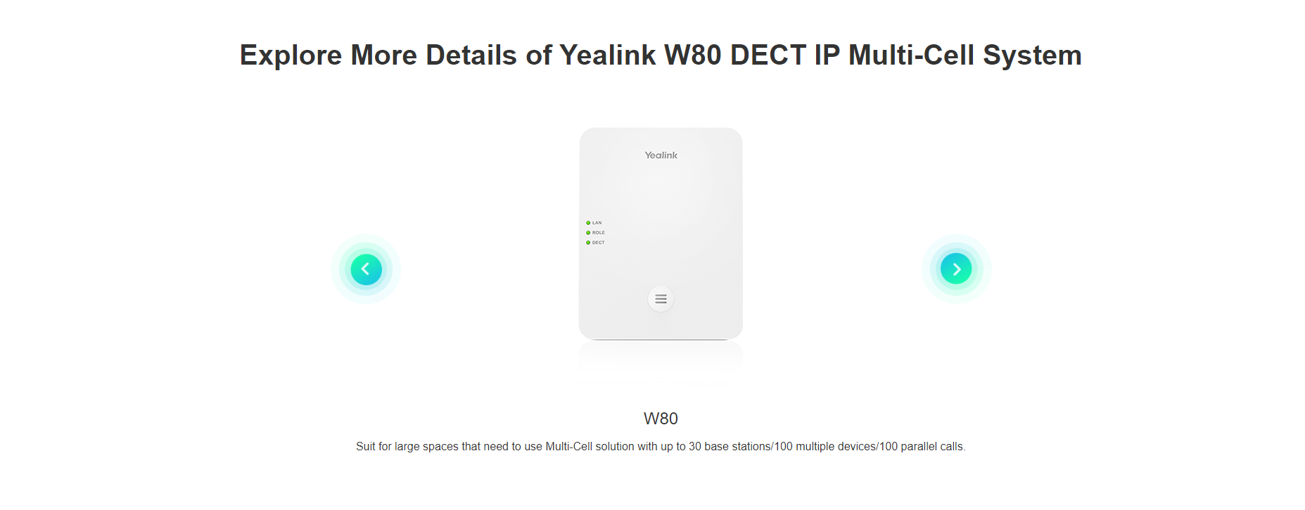 Yealink | Yealink W80-DM DECT IP Multi-Cell System consists of the DECT Manager W80DM (A W80B - IPY-W80B - is required for this set to work) | W80B-DM - Image 3